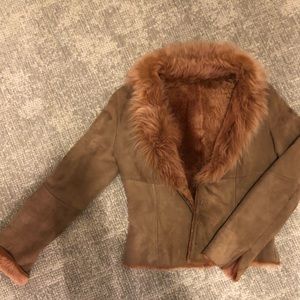 Suede Jacket with Fur Lining